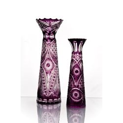 Гусевской Хрустальный завод / Crystal vase for flowers "Sparkling" large purple