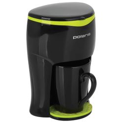 Coffee maker drip POLARIS PCM 0109, 350 W, 1 serving per cycle, 1 cup set, plastic, black