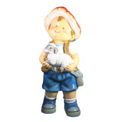 Ремеко / Figurine décorative "Garçon à l'agneau" L20W17H46