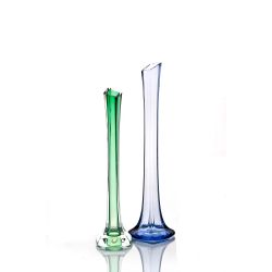 Гусевской Хрустальный завод / Crystal vase for flowers "Mono" large green