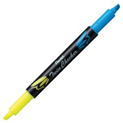 Highlighter PENTEL bilateral (Japan), YELLOW/BLUE, "Twin Checker", line 3.5 mm