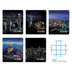 Альт / Cuaderno A5 48 a. soporte, jaula, barniz brillante, "Ciudades nocturnas" / 10 uds.