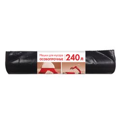 HOUSEHOLD CONCEPT / Garbage bags 240 L, black, 10 pcs per roll, LDPE, 100 microns, 90x135 cm, extra strong