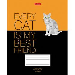 HATBER / Notebook 18 y. cage, cardboard cover, "Clever animals" / 20 pcs.