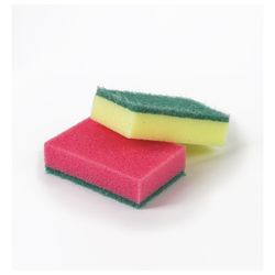 ОФИСМАГ / Household scouring sponges, set of 10 pcs., Foam rubber / abrasive, 27 x 96 x 64 mm