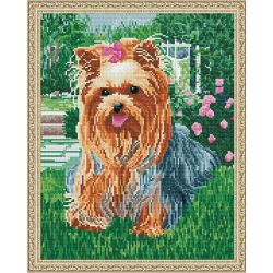 Опт-картина / Diamond mosaic 40x50, round rhinestones Toy Terrier