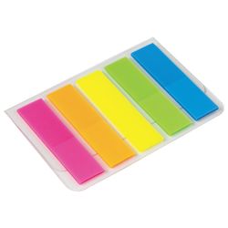 Bookmark adhesive STAFF, NEON, 45х12 mm, 5 colors x 20 sheets, plastic base