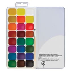 Watercolors "Classic" 24 colors, honey, with brush, plastic box