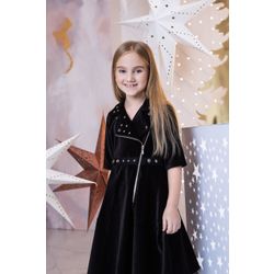 Dress - black velvet jacket