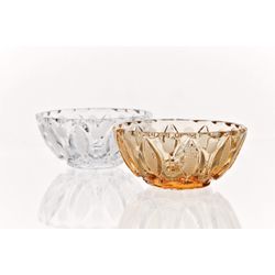 Гусевской Хрустальный завод / Crystal salad bowl "Bead" amber