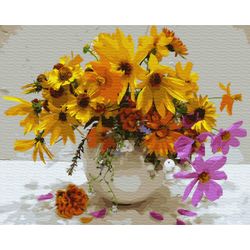 ВанГогВоМне / VanGogVoMne / Painting by numbers "Rudbeckia in a bouquet" 40x50 cm