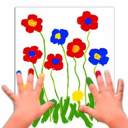 Finger paints INLANDIA SAFARI 4 colors in 35 ml jars, top QUALITY