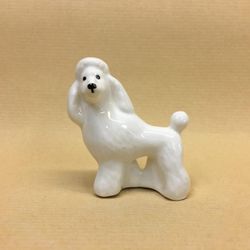 Figurine porcelain "Poodle" color white