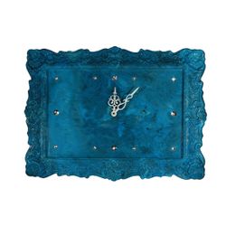 Арбет Мрамор / Arbet Marble / Wall clock marble Arbet ™ with rhinestones from crystal, color Lapis lazuli (blue)