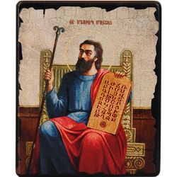 Vernissage of History / Icon "Saint Mesrop Mashtots" on a wooden base, 12 x 10