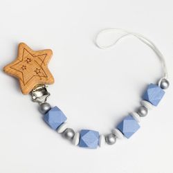 Крошка Я / Gift set: holder for pacifiers and teether "Fairy Tale"