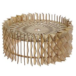 Добропаровъ / Dobroparov / Wooden lampshade "Ball with zigzams", D = 45 cm