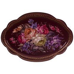 Жостово / Articulated Zhostovo tray 32x22 cm