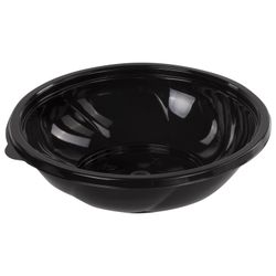 STYROLPLAST / Disposable round containers, 750 ml, SET 75 pcs., WITHOUT LID, PET, black (lids 605111)