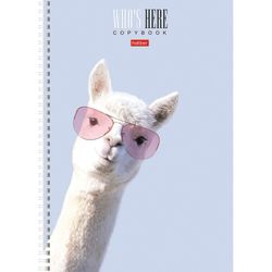 HATBER / Notebook A4 96 pág. pente, gaiola, laminação fosca, "Quem está aqui?" / 8 pcs.