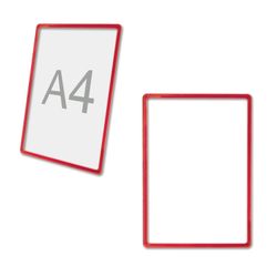 POS frame for price tags, advertising and announcements A4, red, without protection screen