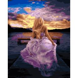 Опт-картина / Pintura por números 40x50 Menina no cais