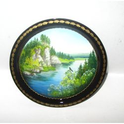 Сувениры из Н.Тагила / Souvenirs from N. Tagil / Tray "Subject painting. Landscape No. 6", 17 cm
