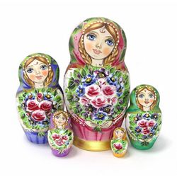 Фабрика Матрешек / Factory Matryoshka / Matryoshka Katya with a bouquet pink, 5 m 14 cm