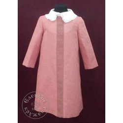 Елецкие кружева / Yelets lace / Children's dress with a collar pink
