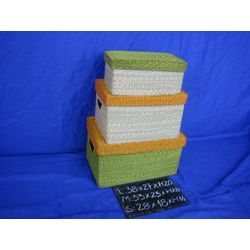 Wicker baskets with lid, different colors