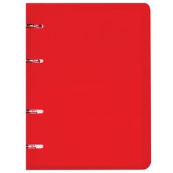 BRAUBERG / Cuaderno sobre anillas A5 (160x215 mm), 80 hojas, Funda de plástico, jaula, "Rojo" / 4 uds.