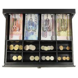 Money box ATOL EC-350-B, electromechanical, 350x405x90 mm (KKM ATOL), black