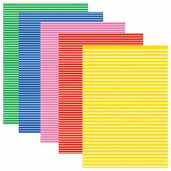 Papier couleur, A4, offset, AUTO-ADHÉSIF, 5 feuilles de 5 couleurs, "STRIP" 80 g/m2, ÎLE DES TRÉSORS, 210x297 mm