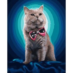 Опт-картина / Sayılara göre boyama 40x50 Kedi bir kelebek