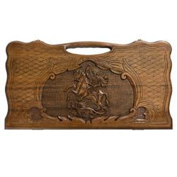 GamesDealer / Backgammon sculpté "George le Victorieux", Haleyan