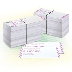 Auflagen zum Verpacken von Banknotenrücken, Satz von 2000 Stück, Nennwert von 1000 Rubel.