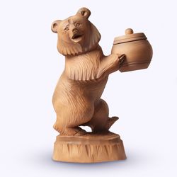 Богородская игрушка / Wooden souvenir "Bear for honey"