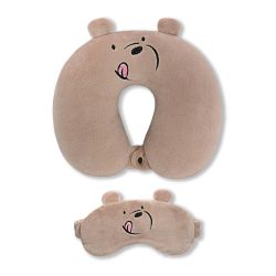 Gối cổ. Với mặt nạ ngủ. Gấu (2)