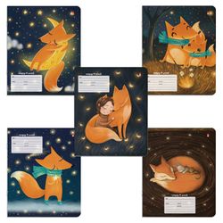 Альт / Notebook 18 y. line, foil stamping, "MAGIC FOXES" / 20 pcs.