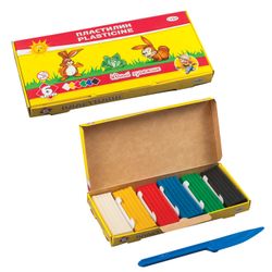 Plasticina clássica GAMMA "Jovem artista" 6 cores, 84 g, com pilha, embalagem de papelão