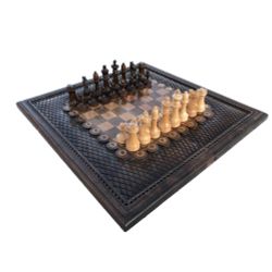 GamesDealer / Chess + backgammon carved 2 60, Mkhitaryan