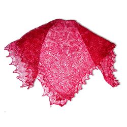 Пуховый платок / Scarf "Gossamer", raspberry