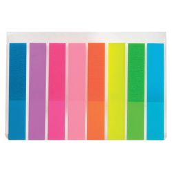 Bookmark adhesive BRAUBERG NEON, plastic, 45х8 mm, 8 colors x 20 sheets in plastic book