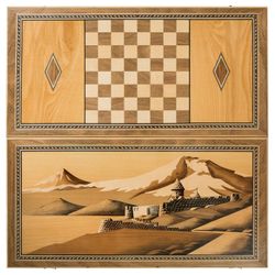 GamesDealer / Backgammon "Church near Ararat" inlay, AZ008, Zeynalyan