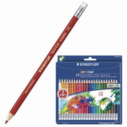 Buntstifte mit Gummiband STAEDTLER (Deutschland) "Noris club", 24 Farben, gespitzt, Aufhängung