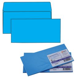 The envelope C65 (114х229 mm) tear-off strip, BLUE, 120 g/m2 SET of 5 PCs, Euro slot