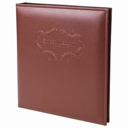 Photo album BRAUBERG 20 magnetic sheets, 23х28 cm, smooth skin, with rings, brown