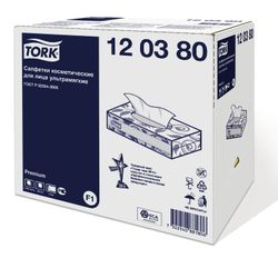 TORK / Cosmetic wipes (F1 System) Premium, 2-ply white, SET 100 pcs., Cardboard box
