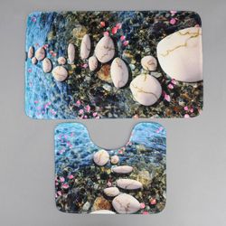 Доляна / Doliana / Set of bath and toilet mats "Pebbles", 2 pieces 79 × 50, 50 × 39 cm