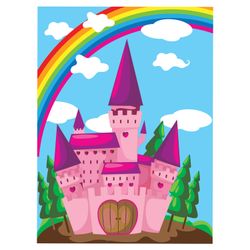 Coloring by numbers A5, ONLANDIA "CASTLE", WITH ACRYLIC PAINTS on cardboard, brush